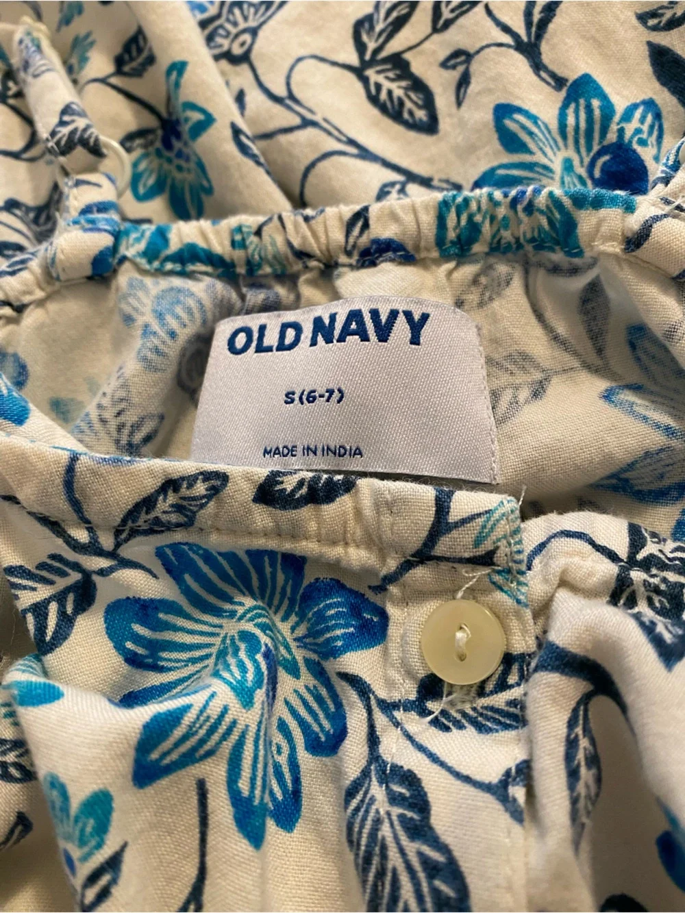 Old Navy White & Blue Floral Tiered Sundress